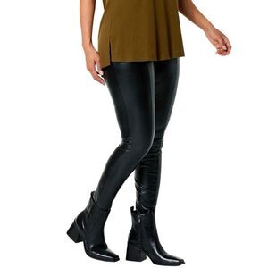 Hue Black Faux Leather Leggings